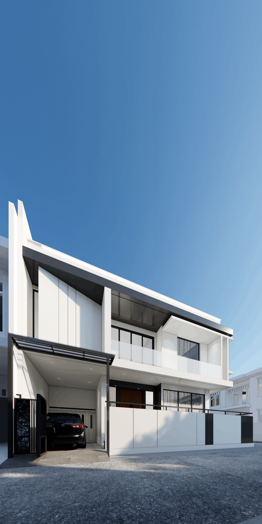 Rumah Pak Marsal - Glass facade detail